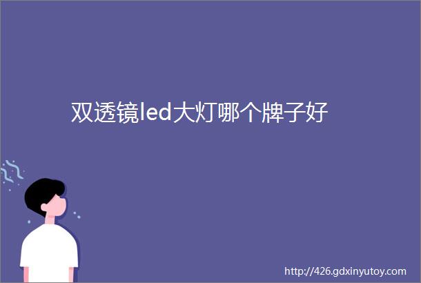 双透镜led大灯哪个牌子好