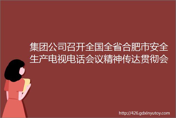 集团公司召开全国全省合肥市安全生产电视电话会议精神传达贯彻会议