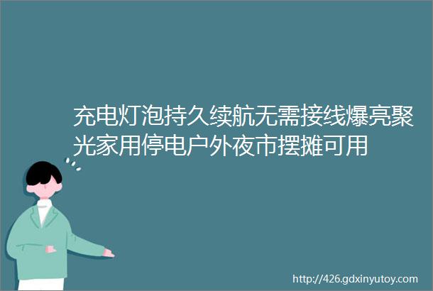 充电灯泡持久续航无需接线爆亮聚光家用停电户外夜市摆摊可用